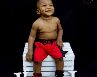 Personalized Baby Boxing Trunks | Unique Baby Gift | Custom Infant Boxing Shorts | Baby Shower Present | Newborn Keepsake