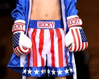 Kids' Boxing Shorts and Gloves Set - Sizes 2T, 3T, 4T, 5T (Robe Not Included)