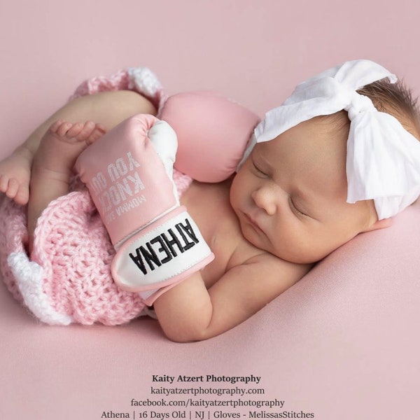 Tiny Warrior's Essential: Personalized Baby Boxing Gloves