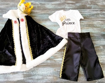 Deluxe kids Velvet Royal cape +crown personalized+shirt +pants