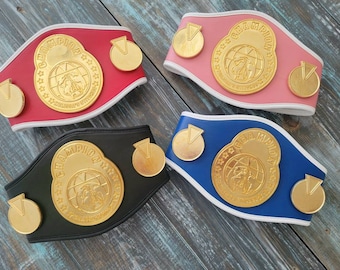 Melissa's Stitches Signature Boxing Champion Belt with Metal Plates