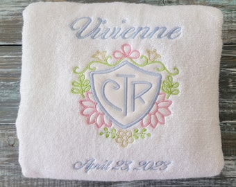 Personalized Embroidered Baptism CTR Towels, LDS baptism towels