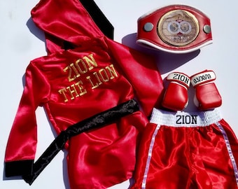 Personalized Baby's 1st Birthday Boxing Set: Robe, Shorts & Gloves