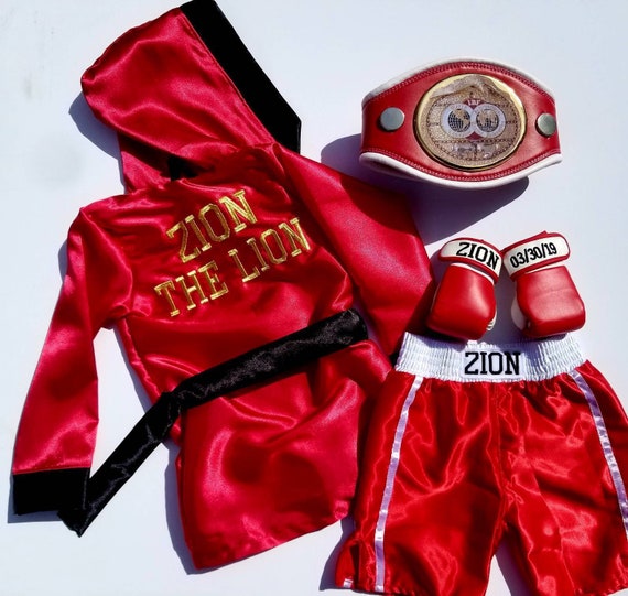 Conjunto de campeón de boxeo para niños: bata pantalones cortos -   México