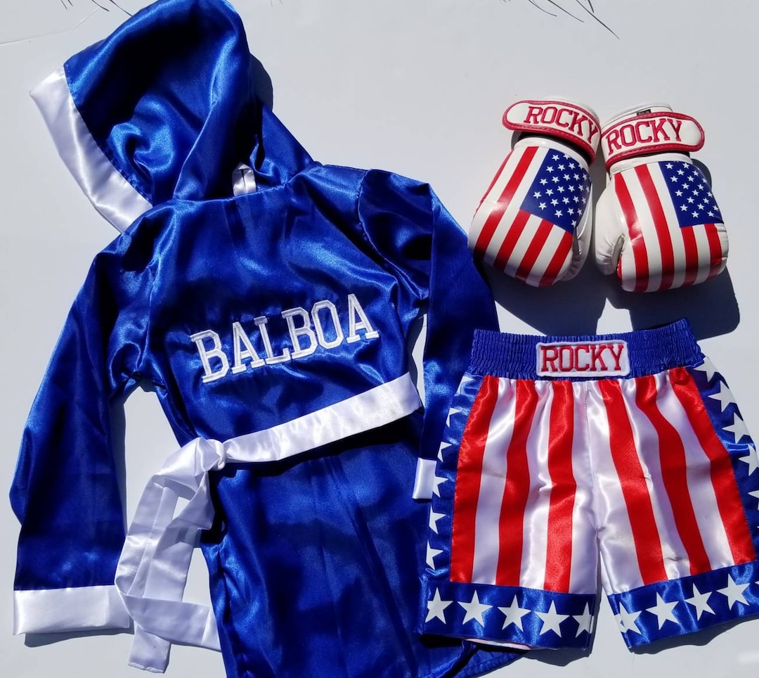 Personalized Kids Boxing Set Robe, Shorts, and Wearable Gloves Etsy