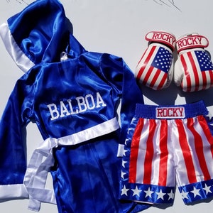 Personalized Kids Boxing Set: Robe, Shorts, and Wearable Gloves!
