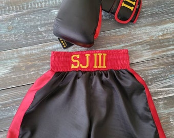 Youth Boxing Trunks and Gloves Set Personalized