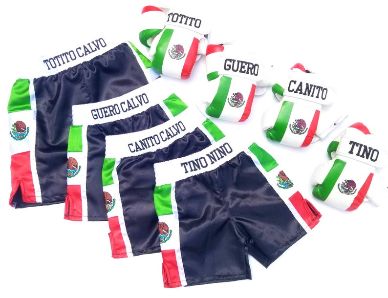 Kids Mexico Boxing Set Gloves and Shorts Personalized Etsy