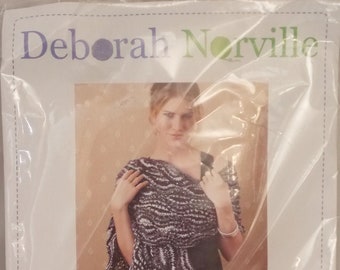 Deborah Norville Complete Swirling Shawl Knitting Kit Soft Off White Nouveau