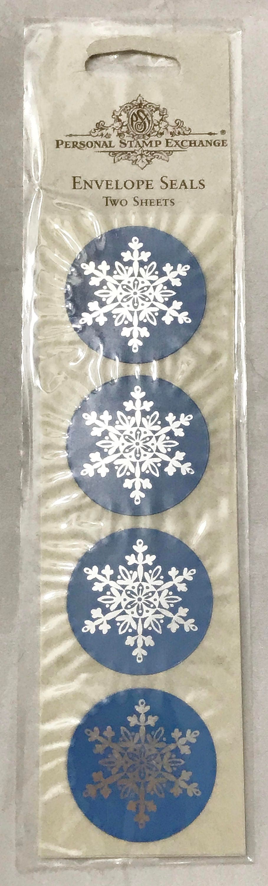 White Glitter Snowflake Stickers  Planner Supply Craft Winter Envelope Seals