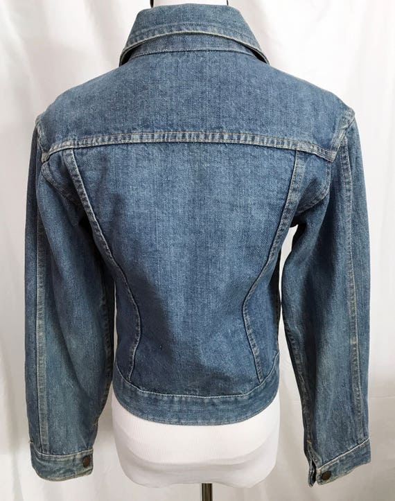 Vintage Denim Jeans Jacket 60s Retro Unisex size … - image 4