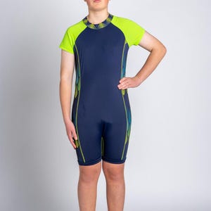 Back Zip Swimsuit - Neon Arrows