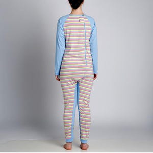 Pink Stripe Back Zip Long Sleeve/Long Leg Jumpsuit