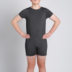 Grey Short Sleeve Basic Bodysuit - kids and adults