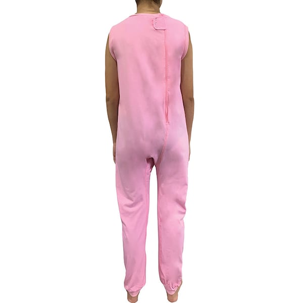 Pink Back Zip Sleeveless/Long Leg Jumpsuit