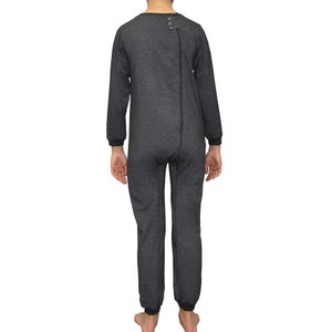 Grey Back Zip Long Sleeve/Long Leg Jumpsuit image 1