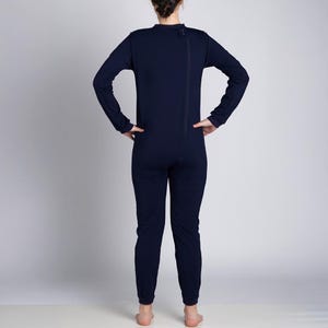 Navy Back Zip Long Sleeve/Long Leg Jumpsuit