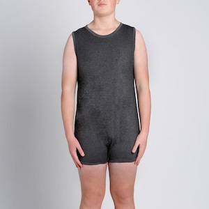 Grey Sleeveless Basic Bodysuit - kids and adults