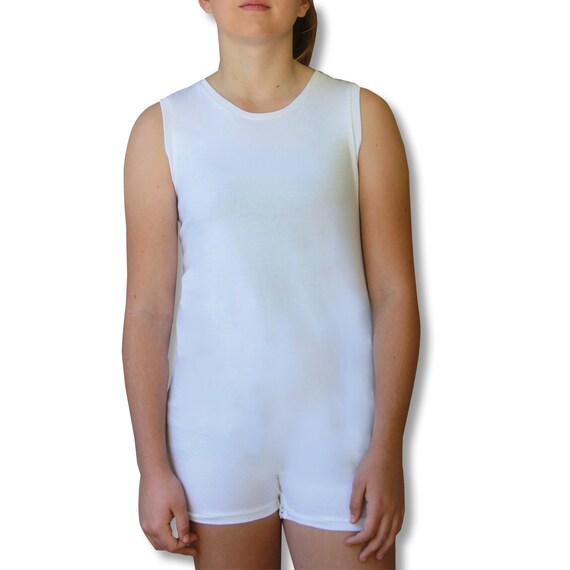 white sleeveless onesie