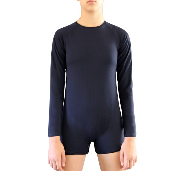 Navy long cheap sleeve bodysuit