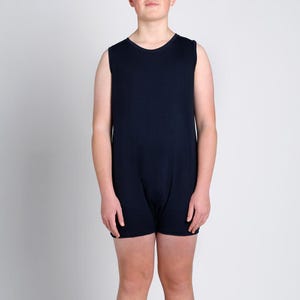 Navy Sleeveless Basic Bodysuit - kids and adults