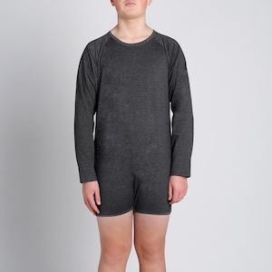 Body basique gris à manches longues - Enfants et adultes