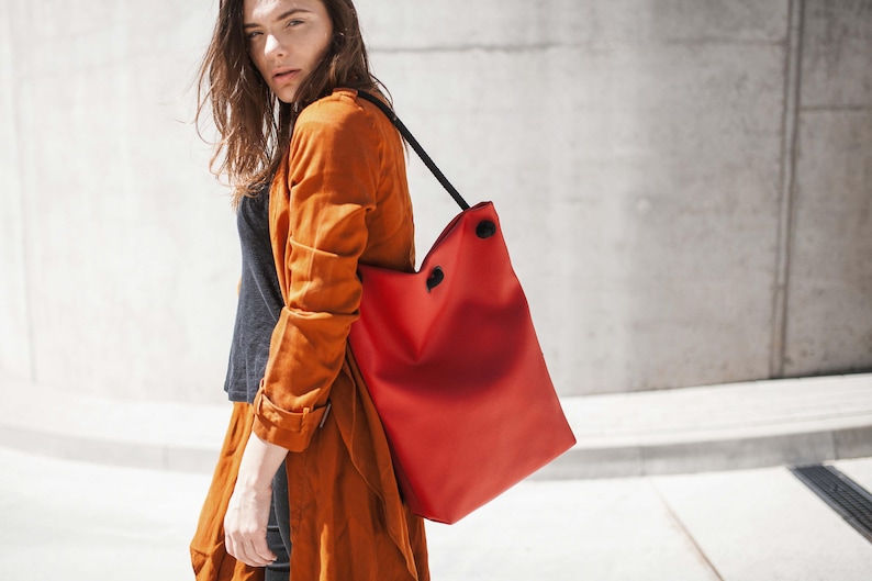 RED back pack red bag tote bag transforming backpack laptop backpack bag for women waterproof backpack stylish backpack trendy bag