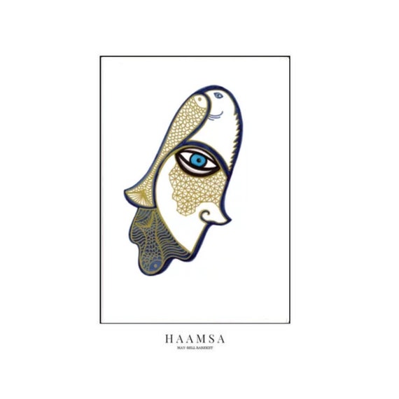 Signed Print Hamsa Hand Art Hamsa Poster Hand Of Fatima Etsy