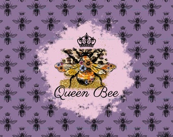 Lavender Queen Bee  20oz Tumbler Sublimation PNG file