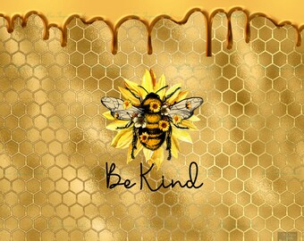 Bee Kind Drip 20oz Skinny Straight Sublimation PNG file