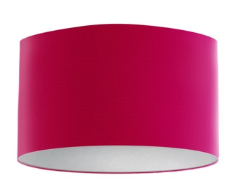 Pantalla Cerise con tejido 100% algodón, Pantallas hechas a mano, Pantallas de mesa, Pantallas de techo, Pantalla rosa