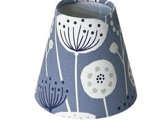 Candle Clip Lampshade, Handmade Lampshades, Table Lampshades, Blue Lampshade, Wall Lampshade, Handmade Lamp Shade, Clip On Lampshade