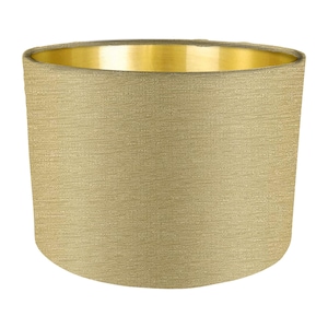 Ochre Fabric Lampshade, Brushed Gold, Handmade Lampshades, Table Lampshades, Ceiling Lamp shades, yellow Lampshade, Handmade Lamp Shade