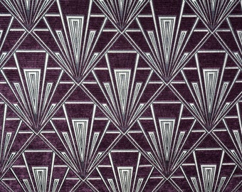 Gatsby Astoria de Fibre Naturelle, Tela para cortinas, Tela para manualidades, Tela para tapicería, Tela de terciopelo, Tela morada, Tela de chenilla