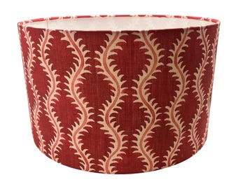 Pantalla de lámpara Helter Skelter Cherry hecha a mano, pantalla de lámpara de mesa, lámpara colgante de techo, pantalla de lámpara rústica, pantalla de lámpara hecha a mano, pantalla de lámpara roja