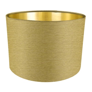 Saffron Fabric Lampshade, Brushed Gold, Handmade Lampshades, Table Lampshades, Ceiling Lamp shades, yellow Lampshade, Handmade Lamp Shade