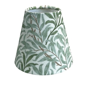 William Morris Candle Clip Lampshade with Willow Bough, Handmade Lampshades, Handmade Lamp Shade, Clip On Lampshade, Leaf Lampshade
