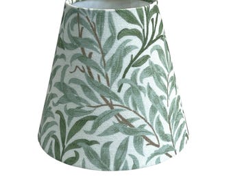 William Morris Candle Clip Lampshade with Willow Bough, Handmade Lampshades, Handmade Lamp Shade, Clip On Lampshade, Leaf Lampshade