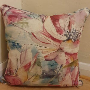 Dusky Bloom Handmade Cushion Cover, Decorative Cushion, Flower Cushion Cover, Pink Cushion, Scatter Cushion, Pillow Cover