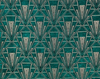 Gatsby Lalique by Fibre Naturelle, Curtain Fabric, Craft Fabric, Upholstery Fabric, Velvet Fabric, Blue Fabric, Chenille Fabric