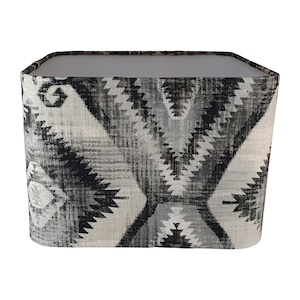 Santa Cruz Lampshade, Rectangle Lampshade, Handmade Lampshade, Table Lampshade, Ceiling Pendant, Black Lampshade, Handmade Lamp Shade