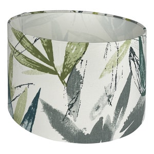 Handmade Drum Lampshade, Fabric Design Lamp,  Drum Lamp, Multicolor Fabric Lampshade, Designer Leaf Fabric