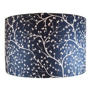 Embroidered Tree Lampshade, Table Lampshade, Ceiling Lampshade, Blue Lampshade, Table Lamp Shade, Ceiling Lamp Shade