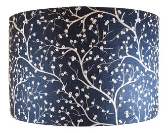 Embroidered Tree Lampshade, Table Lampshade, Ceiling Lampshade, Blue Lampshade, Table Lamp Shade, Ceiling Lamp Shade