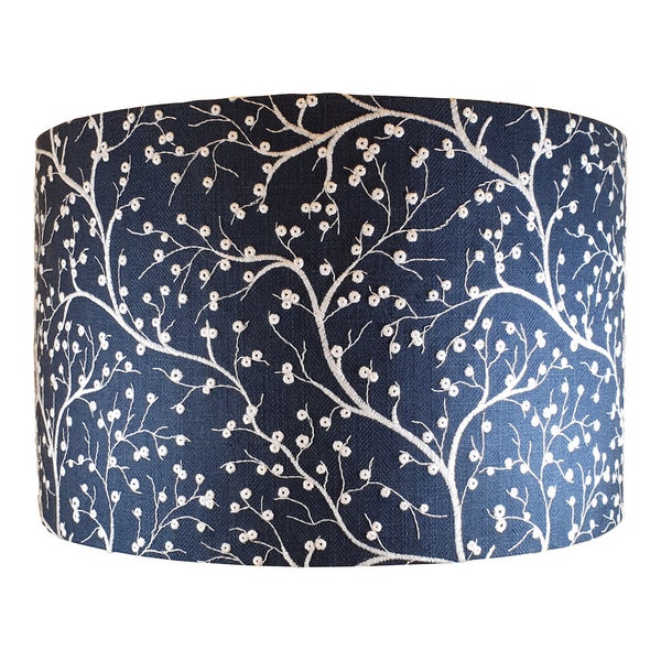 Embroidered Tree Lampshade, Table Lampshade, Ceiling Lampshade, Blue Lampshade, Table Lamp Shade, Ceiling Lamp Shade
