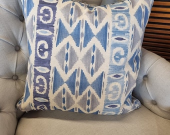 Watercolour Geometric Cushion, Pillow Cover, White Cushion, linen Cushion,  Single or Double Sided Cushion, 17 inch square
