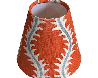 Helter Candle Clip Lampshade, Handmade Lampshades, Table Lampshades, Orange Lampshade, Handmade Lamp Shade, Clip On Lampshade