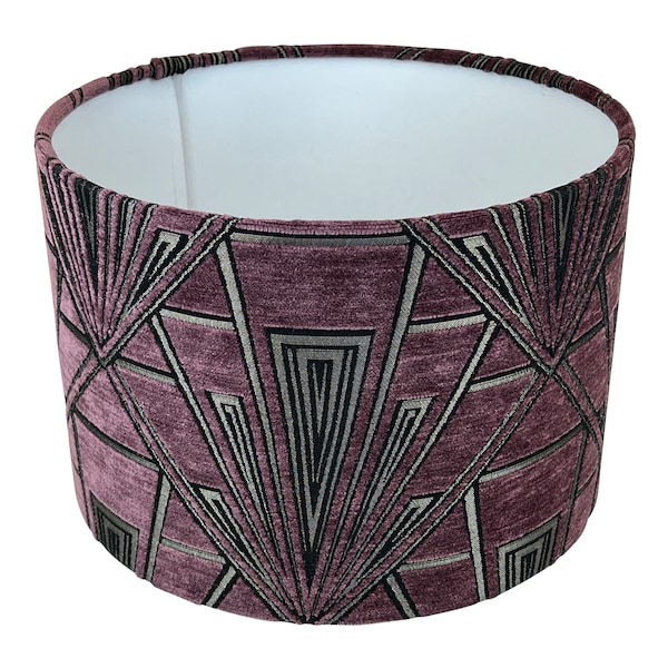 Gatsby Art Deco Handmade Lampshade in Purple, Handmade Lampshades, Table Lampshades, Ceiling Lamp shades, Purple Lampshade, Handmade Shade