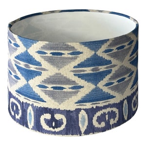 Handmade iKat Lampshade, Fabric Design Lamp,  Drum Lampshade, table lampshade, floor lampshade, ceiling lampshade