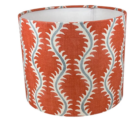Helter Skelter Handmade Lampshade, Table Lampshade, Ceiling Pendant, Country Lampshade, Handmade Lamp Shade, Orange Lampshade